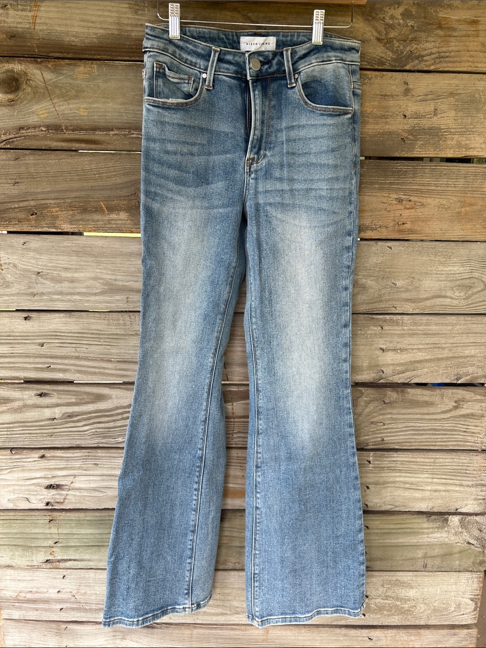 Women's Light Blue Flare Jeans - Classic High Rise